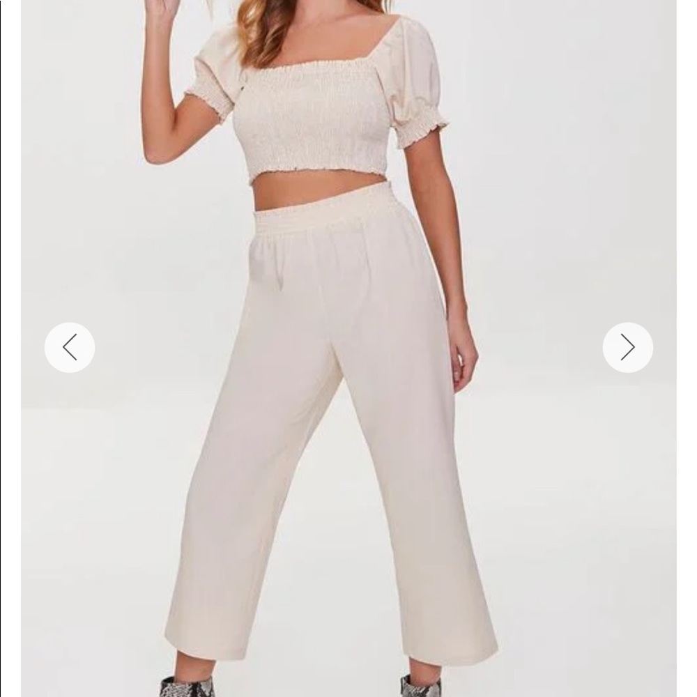 Forever21 Smocked Crop Top and Gaucho Pants Set-NWT!